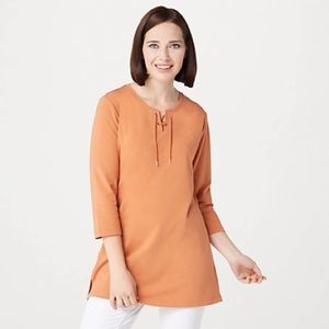 Jersey 3/4-Sleeve Tunic in Copper A366974